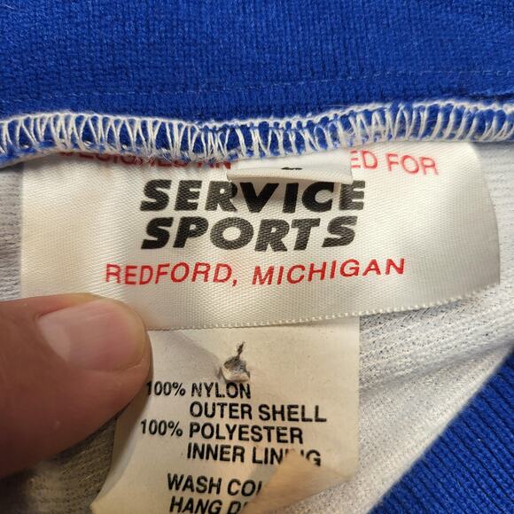 Vintage Lancers Jacket Mens Large Blue White NCAA Basketball Pullover 90s - Picture 4 of 10